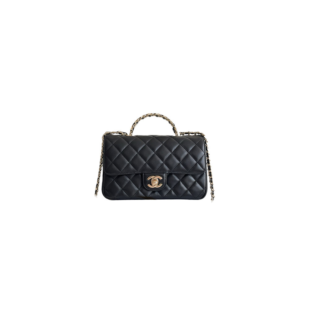 Ch*el mini flap with top handle
