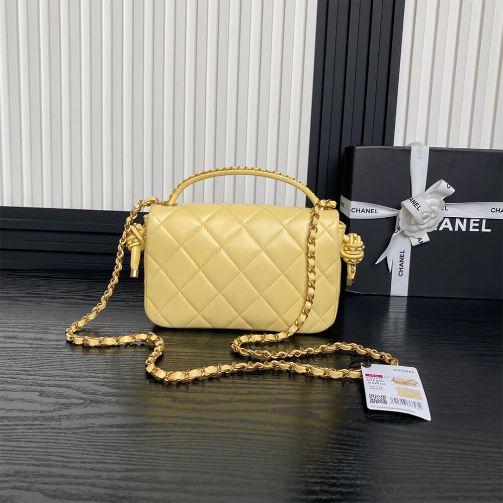 Ch*el flap bag with top handle(high-end grade)