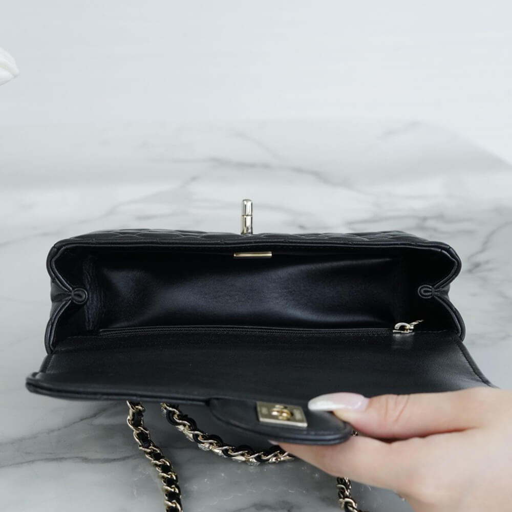 Ch*el mini flap with top handle